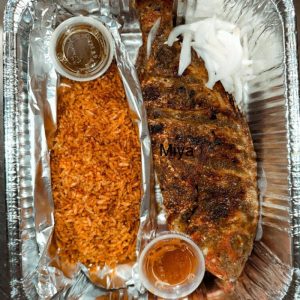 Roasted Red Snapper and Fried ripe plantain