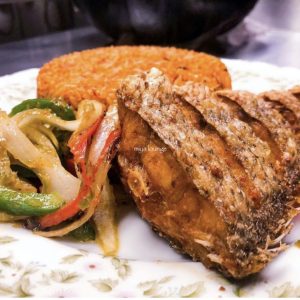 Jollof rice and friend fish