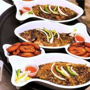 Roasted Tilapia and Fried ripe plantain